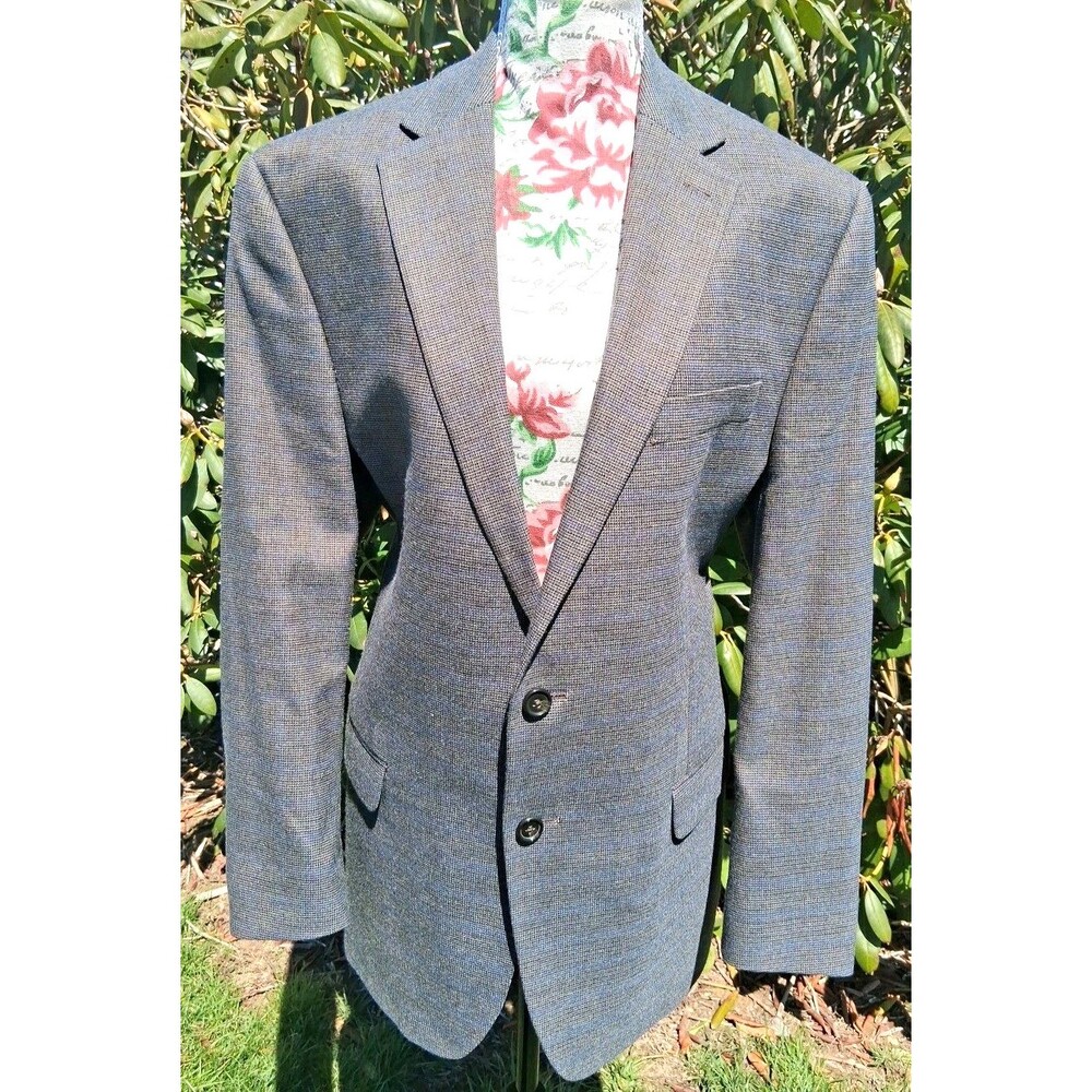 Ralph Lauren Gray Blue Woven Blazer 42R Sport Coat Business Career Suit Jacket